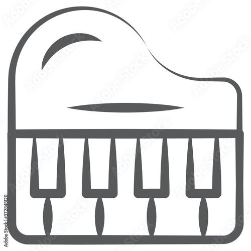 
Keyboard synthesizer instrument, icon of clavichord 
