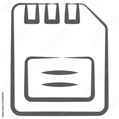 
Doodle line design of floppy disk icon
