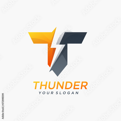 thunder bolt logo power energy