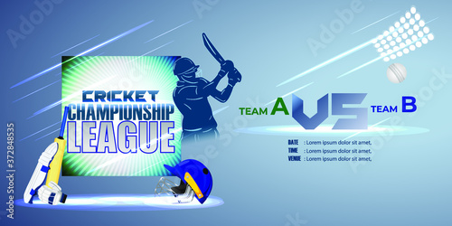 vector illustration for cricket championship league, cricket tournament, concept background for cricket sport 