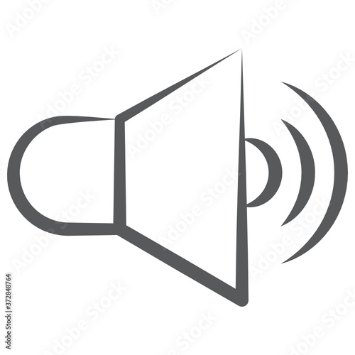 

A sound speaker denoting volume  vector in trendy line style 
