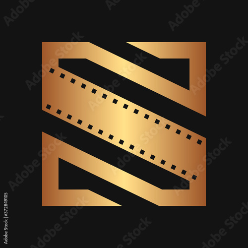 Square initial movie logo concept