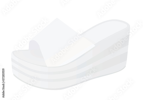 White striped woman sandal. vector illustration