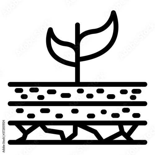 Fertilized soil icon. Outline fertilized soil vector icon for web design isolated on white background