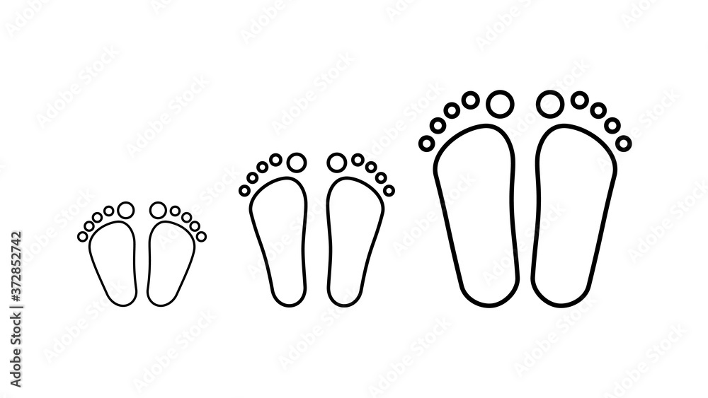children female and male feet children female and male feet