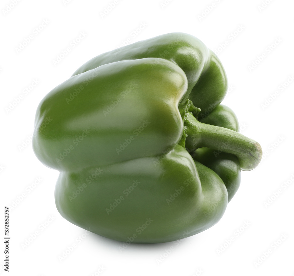 Fresh ripe green bell pepper isolated on white Fresh ripe green bell pepper isolated on white