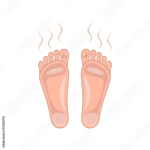 smelly and sweaty feet sign