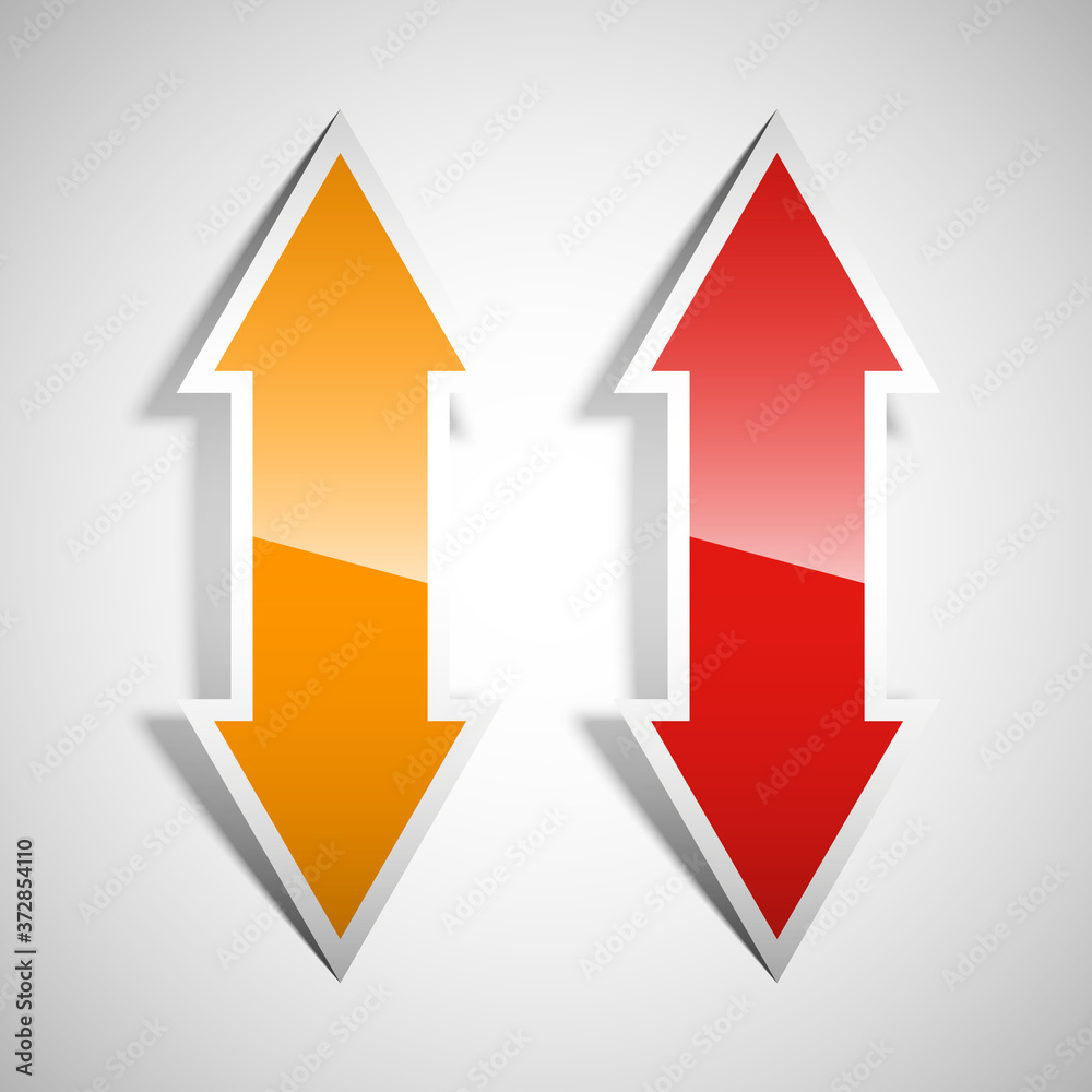 Two curved arrow. 2 direction banner shape. Trend form Two curved arrow. 2 direction banner shape. Trend form