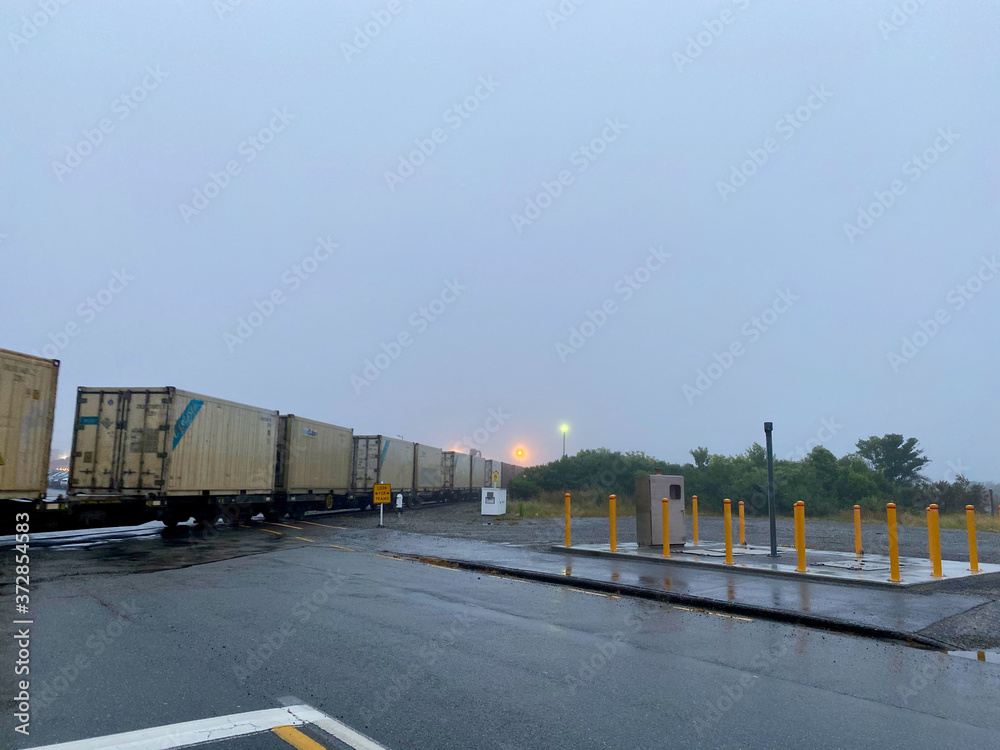 Freight train through Greymouth, New Zealand Freight train through Greymouth, New Zealand