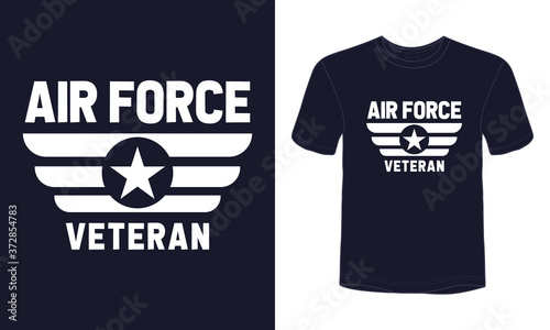 "Air Force Veteran" typography t-shirt design.