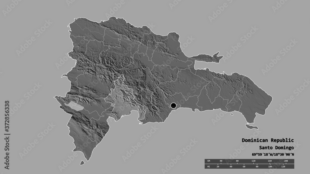 Location of Azua, province of Dominican Republic,. Bilevel