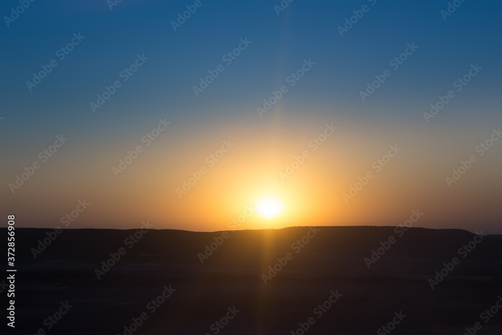 Beautiful sunset sun above the horizon Beautiful sunset sun above the horizon