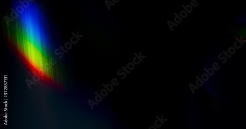 Rainbow Light Flare Prism Rainbow Light Flares Overlay on Black Background