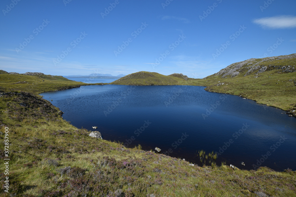 A lochan in the mountains above Loch Morar the Scottish Highlands