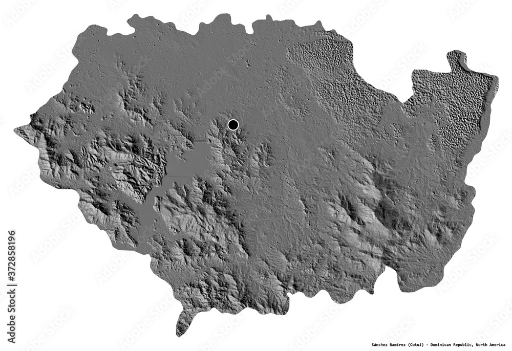 Sánchez Ramírez, province of Dominican Republic, on white. Bilevel Sánchez Ramírez, province of Dominican Republic, on white. Bilevel