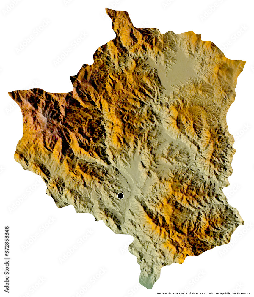 San José de Ocoa, province of Dominican Republic, on white. Relief San José de Ocoa, province of Dominican Republic, on white. Relief