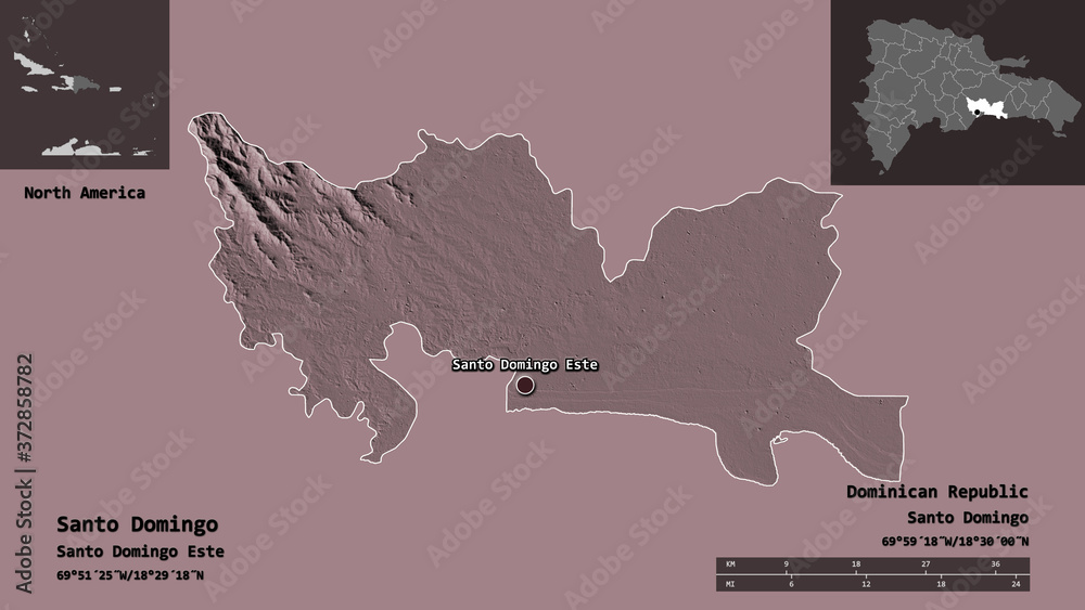 Fototapeta premium Santo Domingo, province of Dominican Republic,. Previews. Administrative