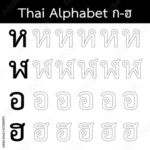 Thai alphabet letters  Vector