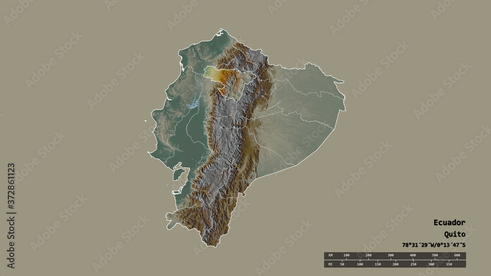 Location of Pichincha, province of Ecuador,. Relief