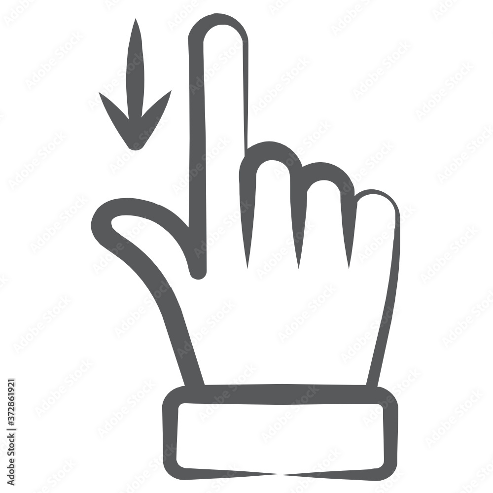 Down scroll, trendy icon of hand gesture
Down scroll, trendy icon of hand gesture
