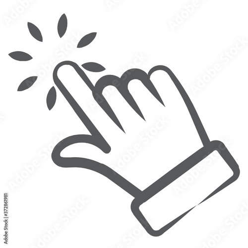
Finger tap icon in modern linear style, finger pointer
