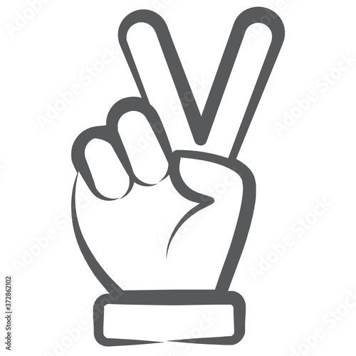  Peace sign vector, victory in editable style 