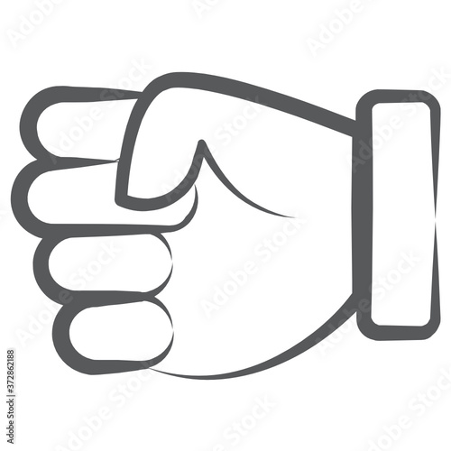 
Power gesture icon in modern linear style 
