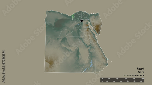 Location of Al Iskandariyah, governorate of Egypt,. Relief photo