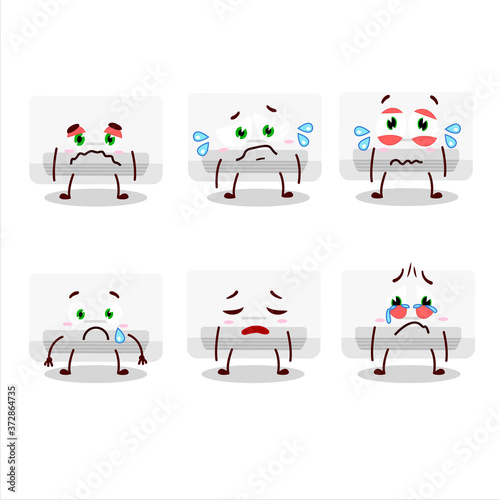 Air conditioner cartoon character with sad expression