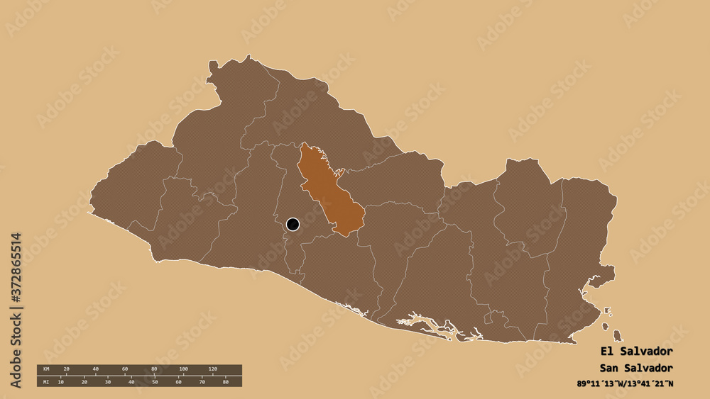 Location of Cuscatlán, department of El Salvador,. Pattern