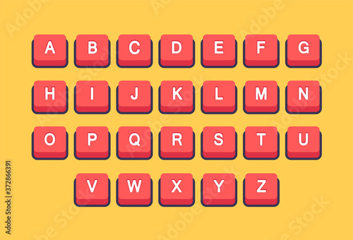 Bright 3D alphabet letters vector illustration