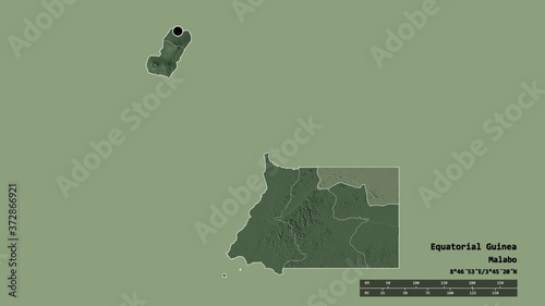 Location of Kié-Ntem, province of Equatorial Guinea,. Administrative photo