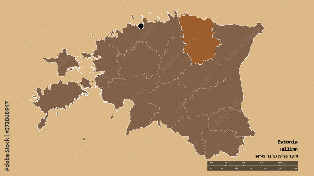 Location of Lääne-Viru, county of Estonia,. Pattern