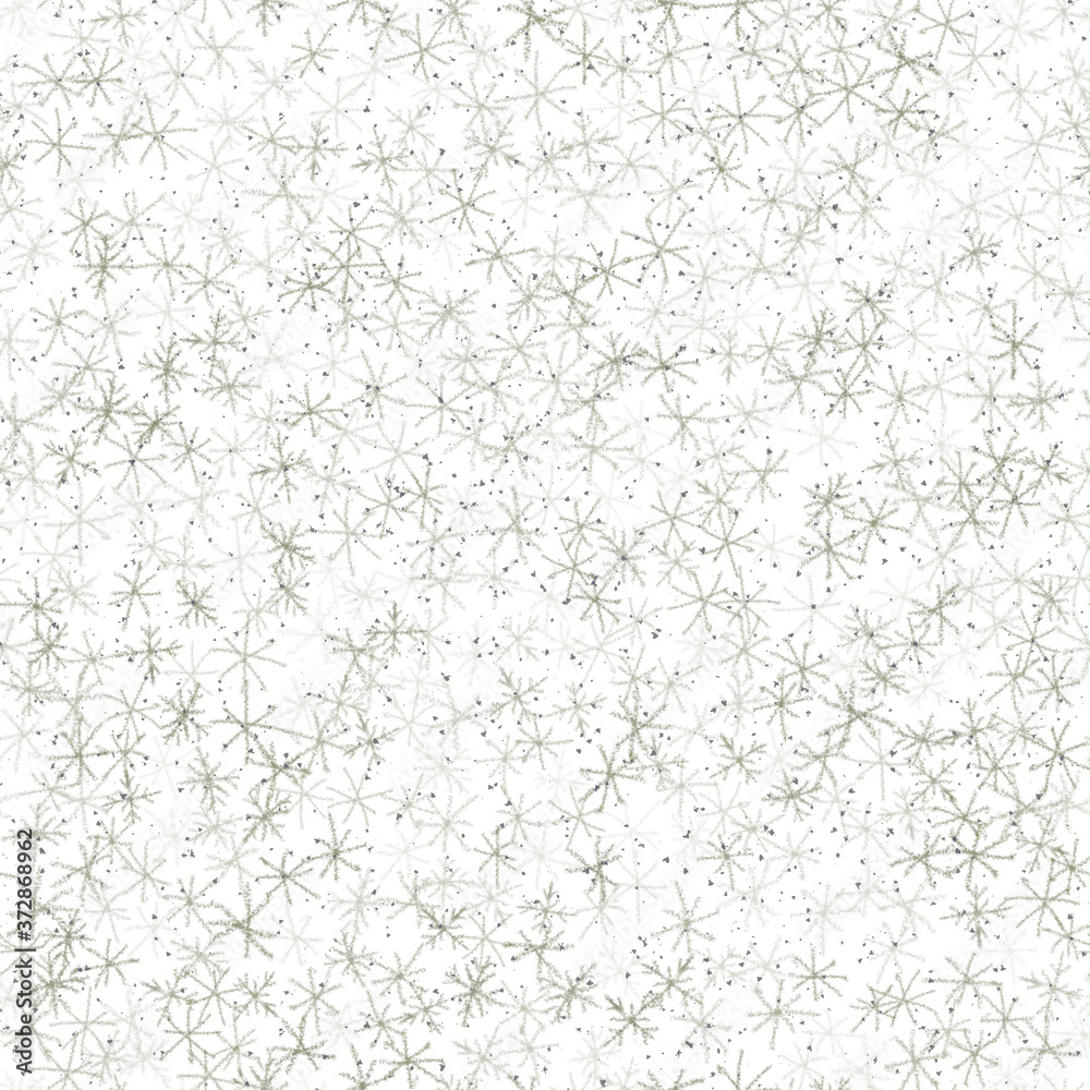 Hand Drawn grey Snowflakes Christmas Seamless Patt