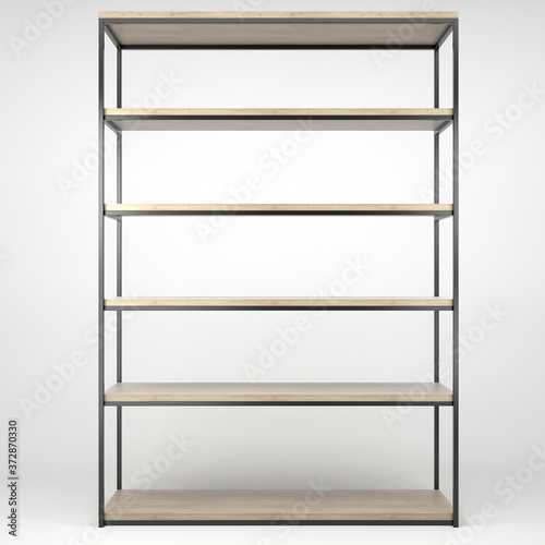 3d illustration of a modern loft-style rack