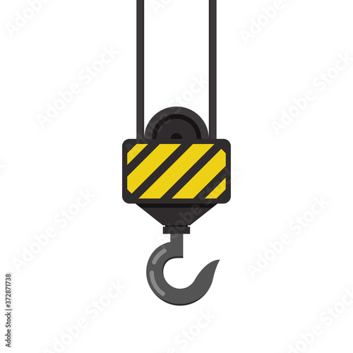 Crane hook vector. Crane hook on white background.