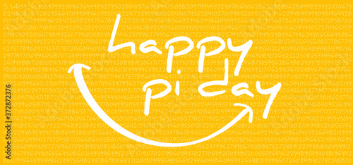 Happy PI day, 14 march, The number π is a mathematical constant ( 3.14 3,14 3/14 ) symbol. Fun vector maths icon or sign banner. Ratios letters formula structure. Archimedes constant irrational number