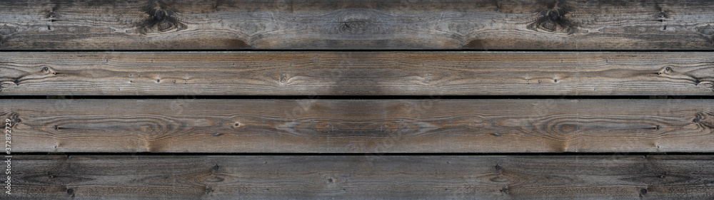Fototapeta premium Old brown grunge rustic dark wooden texture - wood background panorama long banner wide 