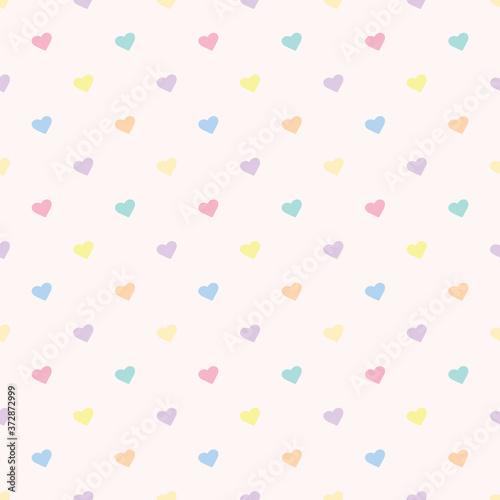 seamless cute pastel repeat pattern with hearts, vector pattern, cute tiny hearts colorful vector
