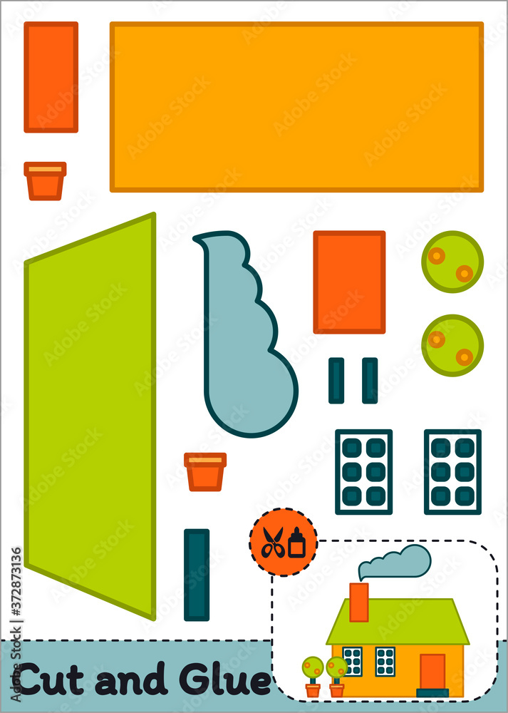Cut and Glue Worksheet - House Cut and Glue Worksheet - House