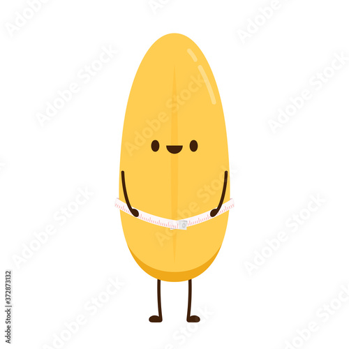 Photography Rice character with Measure Tape wrapped