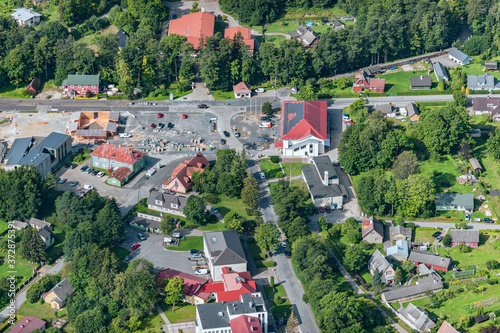 aerial view over the Kardla town in Estonia
