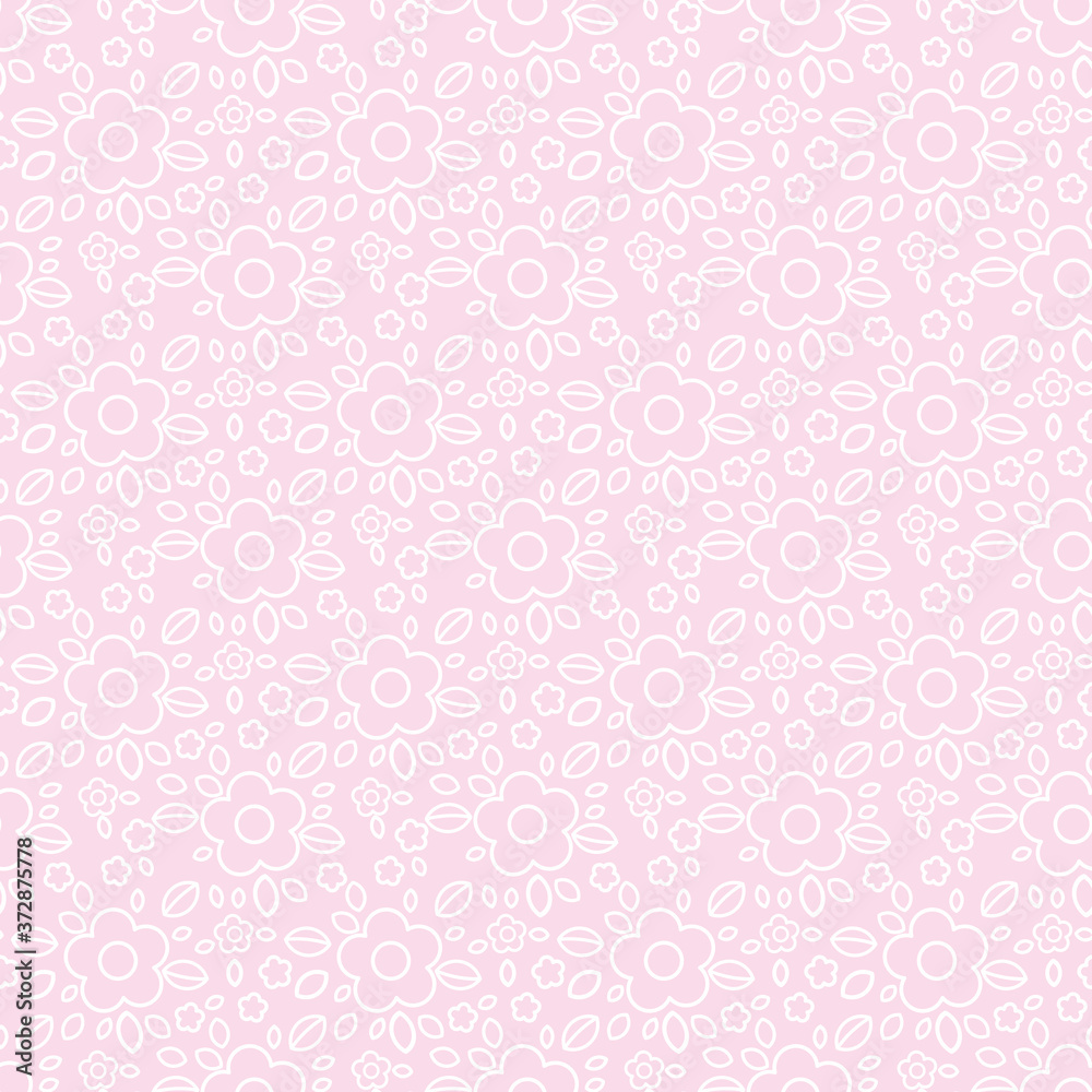 floral repeat pattern design pink and white