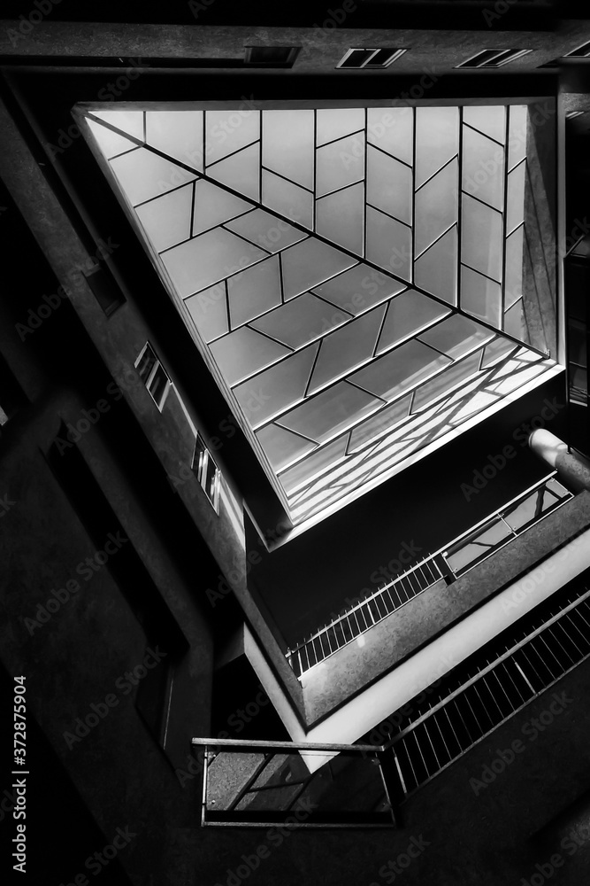 Obraz premium black and white staircase