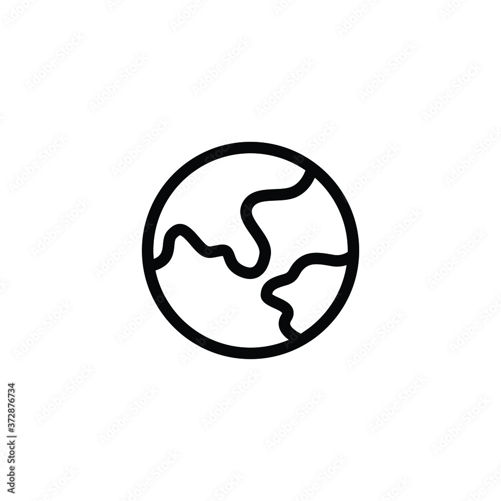 Globe thin icon isolated on white background, simple line icon for your work. Globe thin icon isolated on white background, simple line icon for your work.