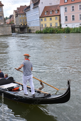 gondola on thr river in Bamberg, Germany photo