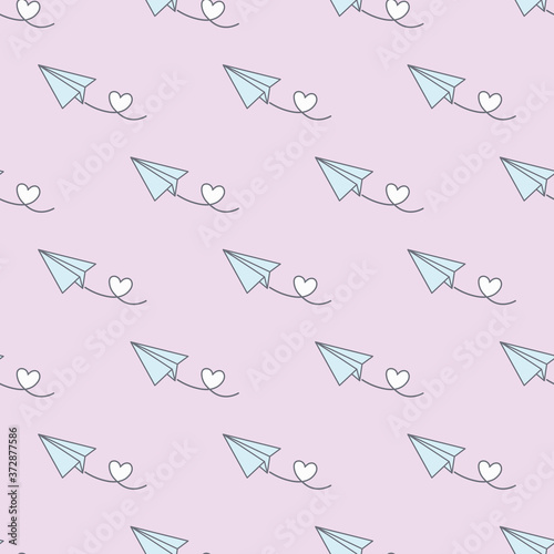 seamless repeat pattern design with paper planes