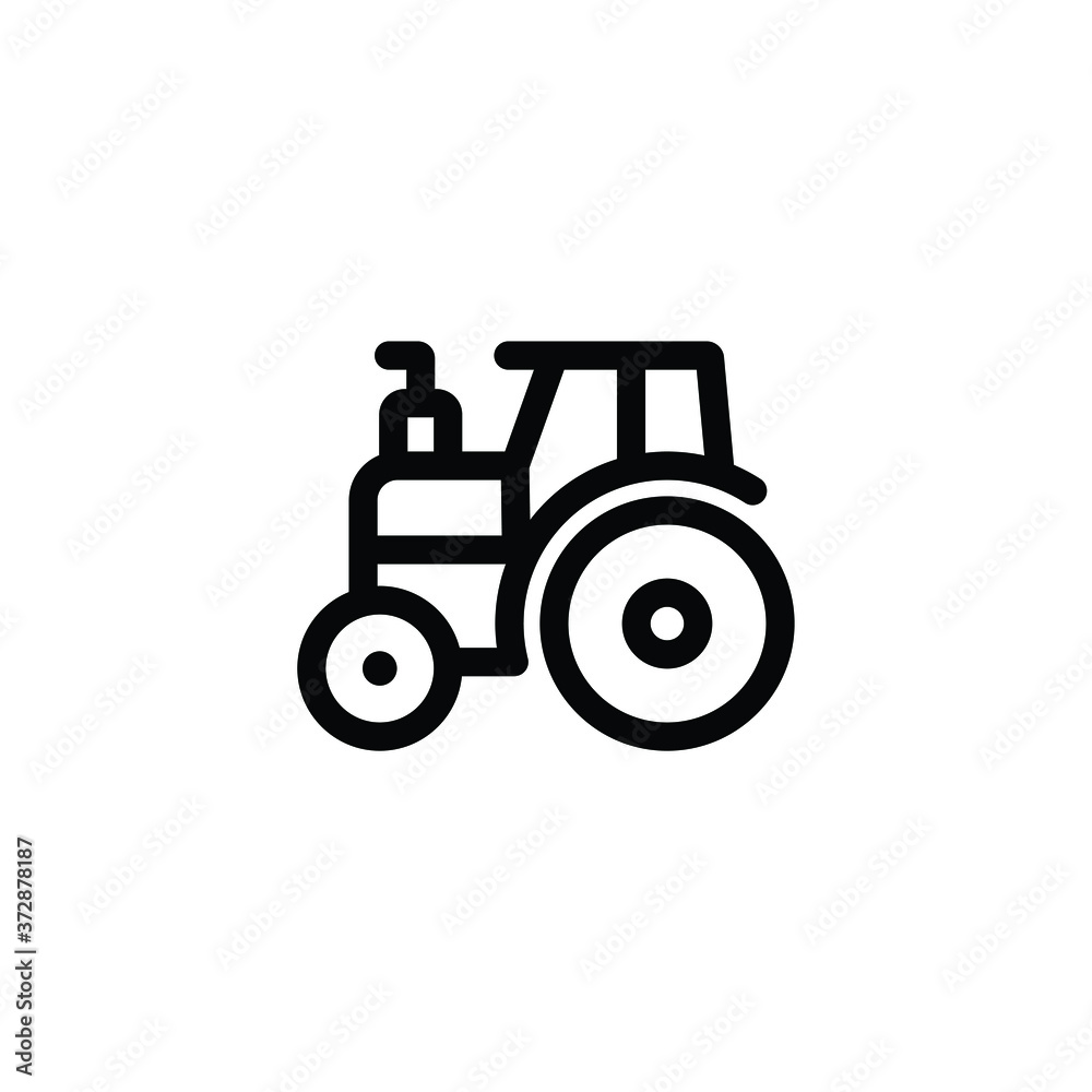 Tractor thin icon isolated on white background, simple line icon for your work. Tractor thin icon isolated on white background, simple line icon for your work.