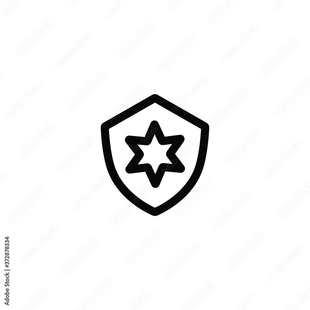 Police logo thin icon isolated on white background, simple line icon for your work. Police logo thin icon isolated on white background, simple line icon for your work.