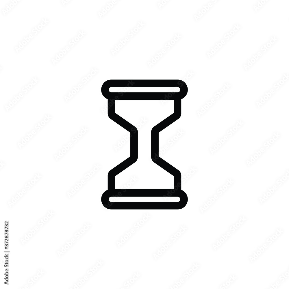 Sand clock thin icon isolated on white background, simple line icon for your work. Sand clock thin icon isolated on white background, simple line icon for your work.